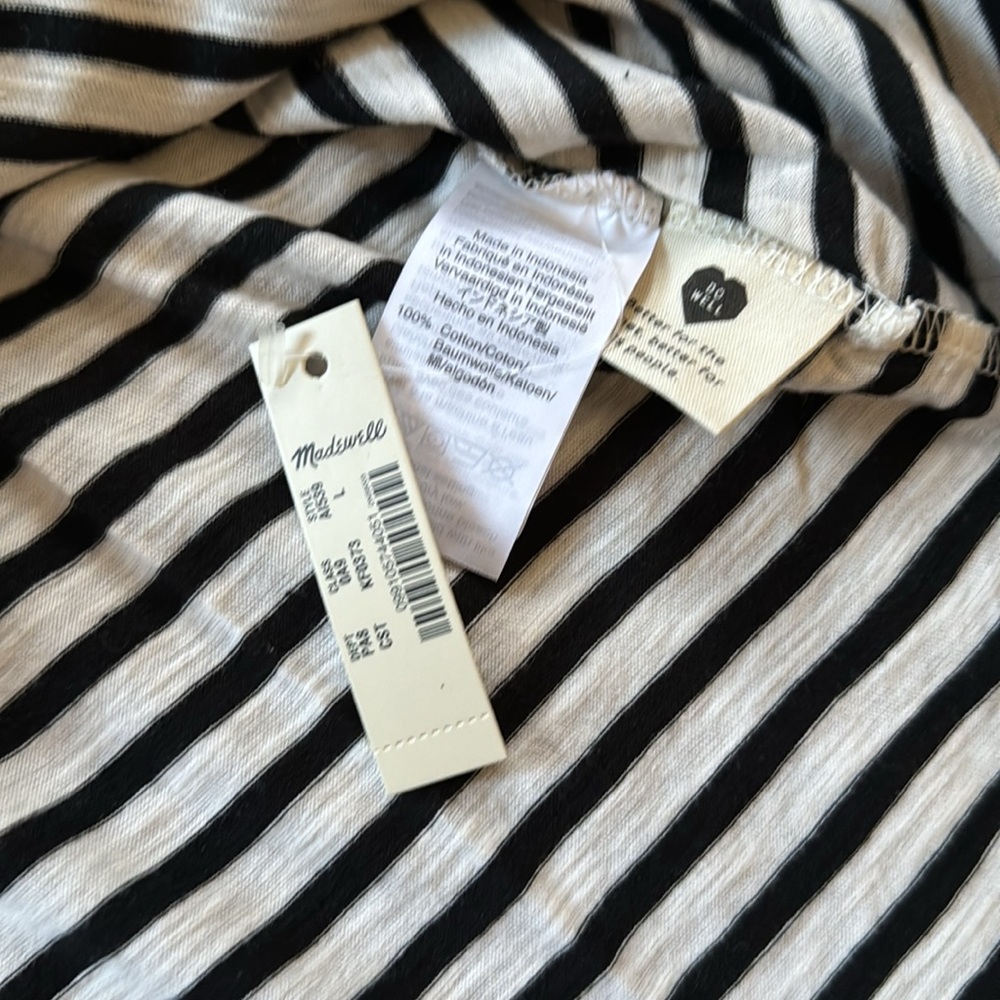 Madewell Whisper Cotton Rib-Crewneck Tee in Bridgewater Stripe - Picture 3 of 4